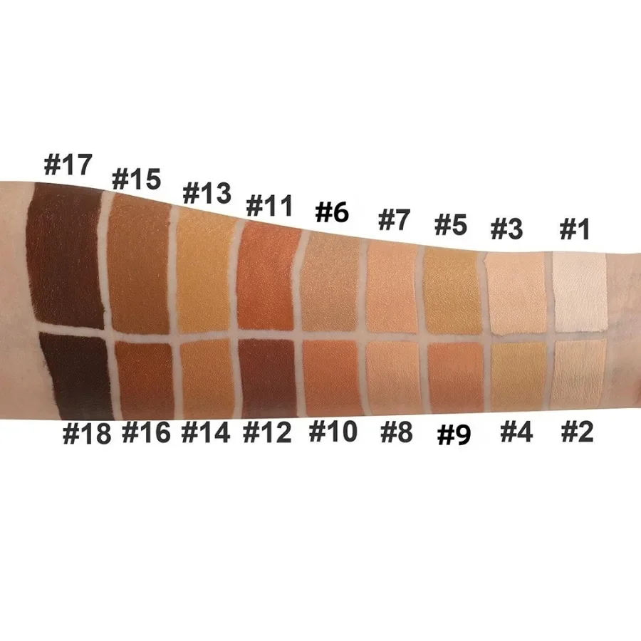 Private Label 18 Farben feuchtigkeitsspendender flüssiger Concealer, leicht, langlebig, einfach aufzutragen, vollständige Abdeckung der Poren, Augenringe, Make-up