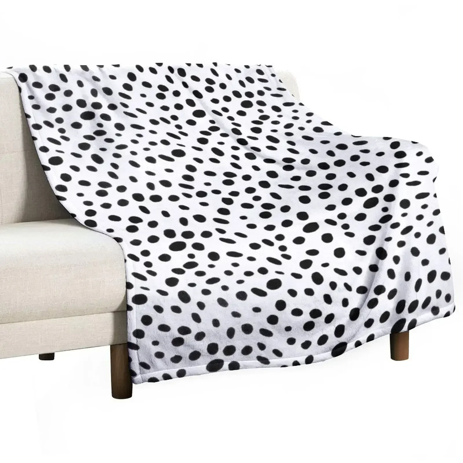 Dalmatian Dog Black Spotted Design Throw Blanket Hair Bed Blankets