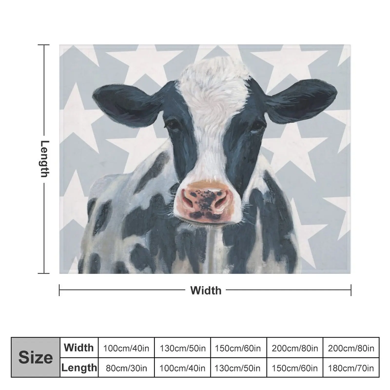 Patriotic Farm Cute Cow Pet Animal Lover Throw Blanket Thermals For Travel Designers Kid'S Blankets Sofas Of Decoration Blankets