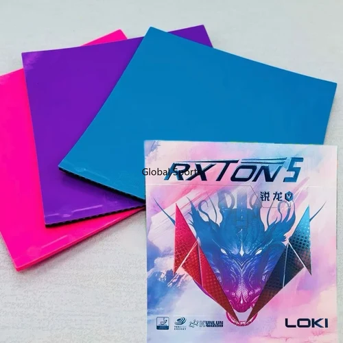 LOKI RXTON-Goma de tenis de mesa serie 5 colores para raqueta, espinillas adhesivas, aprobada por ITTF, goma de Ping Pong rosa/azul/púrpura