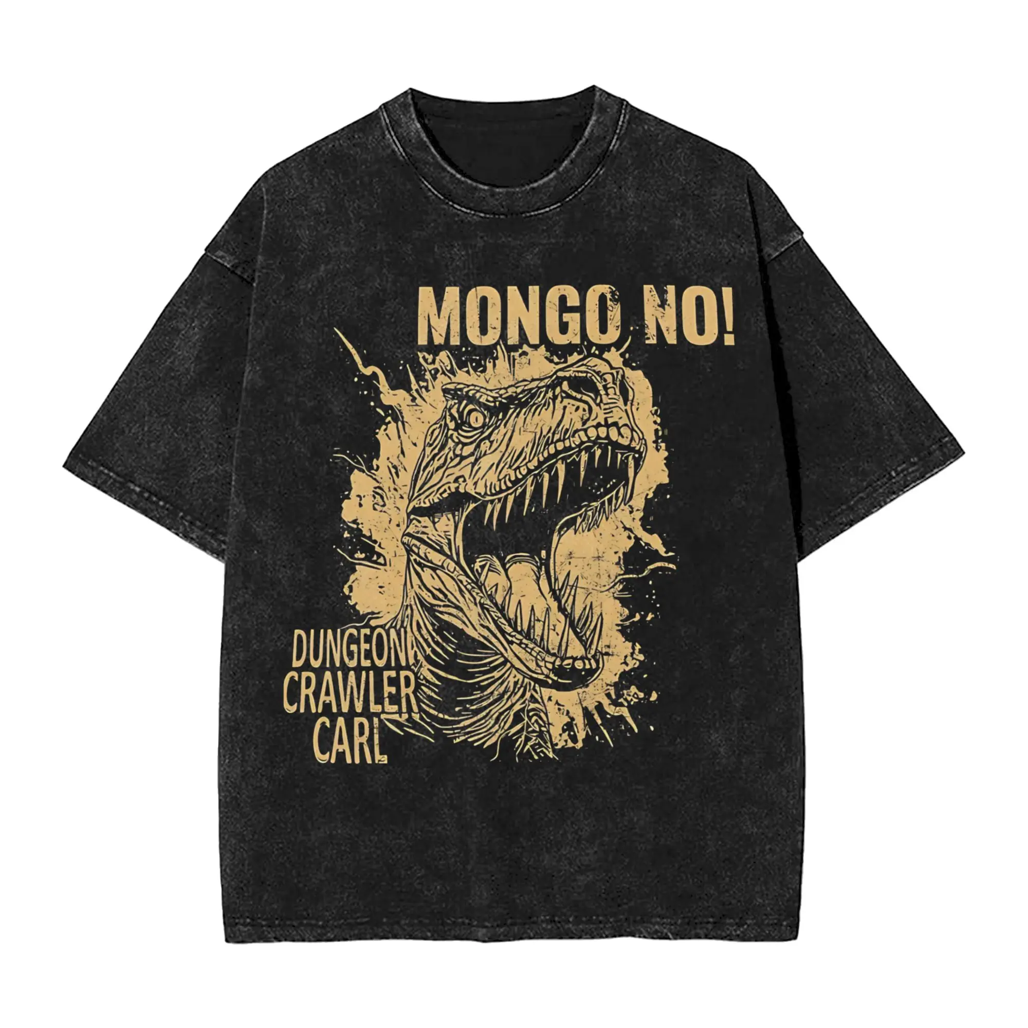 Футболки No Mongo Dungeon Crawler Carl Fan Art в винтажном стиле 90-х годов для мужчин, хлопковые футболки с круглым вырезом и короткими рукавами, одежда с принтом