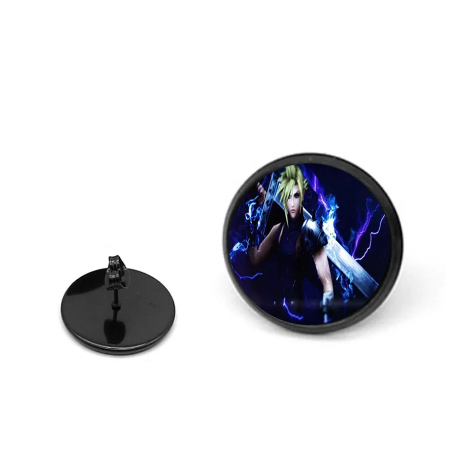 Boucles d'Oreilles Cool pour Bol, 2 Pièces, Anime, Final Net, Rond, Noir, Forme Ronde, Beau Fermoir