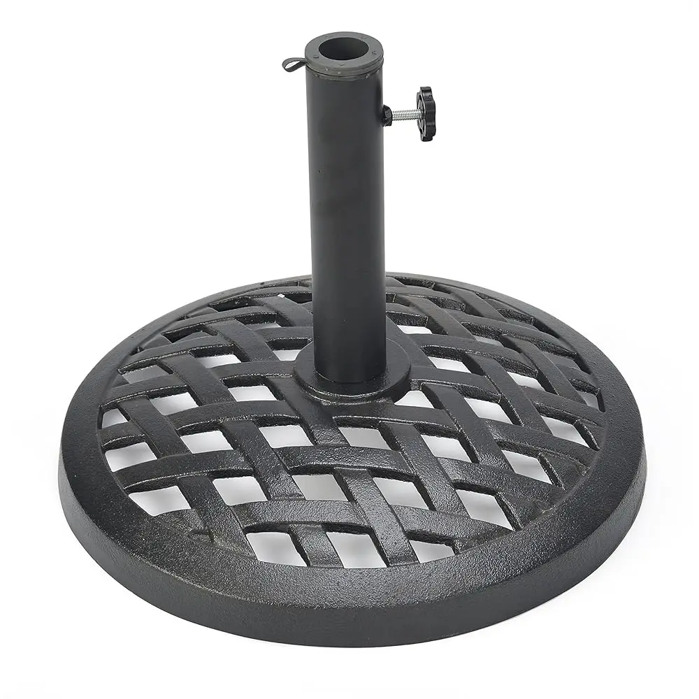 

17.7"" Diameter Cast Iron Umbrella Base (Bla Finish)