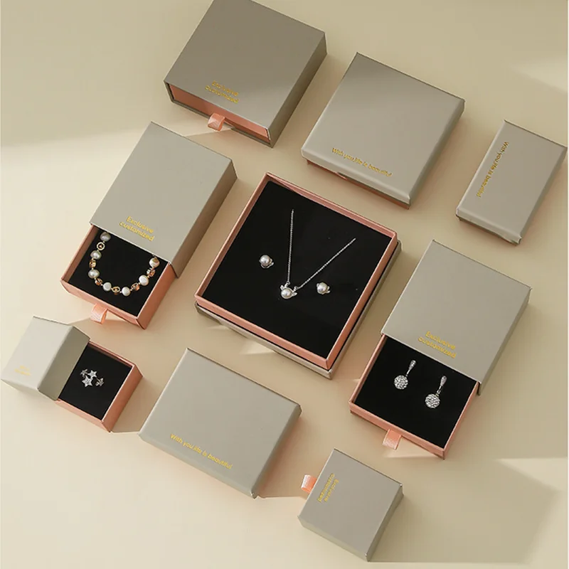 

30Pcs/lot Slide Jewelry Storage Box Wholesale Jewelry Organizer Case For Ring Earring Bracelet Bangle Pendant Packaging Box