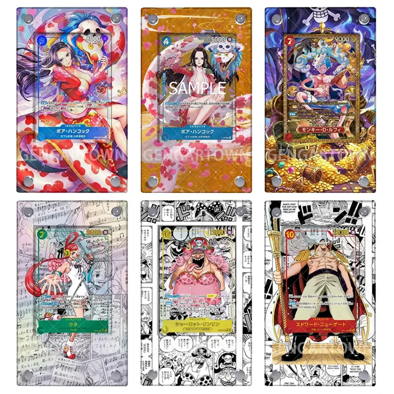 Soporte de exhibición de tarjetas de One Piece Monkey D. Luffy, Marco de fotos para tarjetas de colección de anime, juego, Hancock, UTA, Perospero, Barbanegra, Regalo