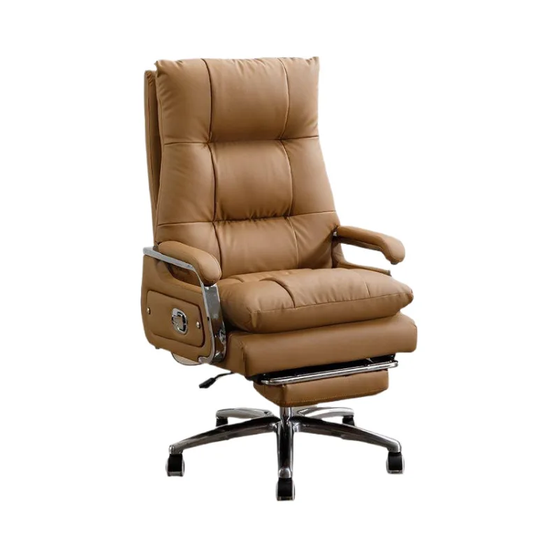 Light luxury leather computer chair Home boss chair Comfortable sedentary office chair Study Office