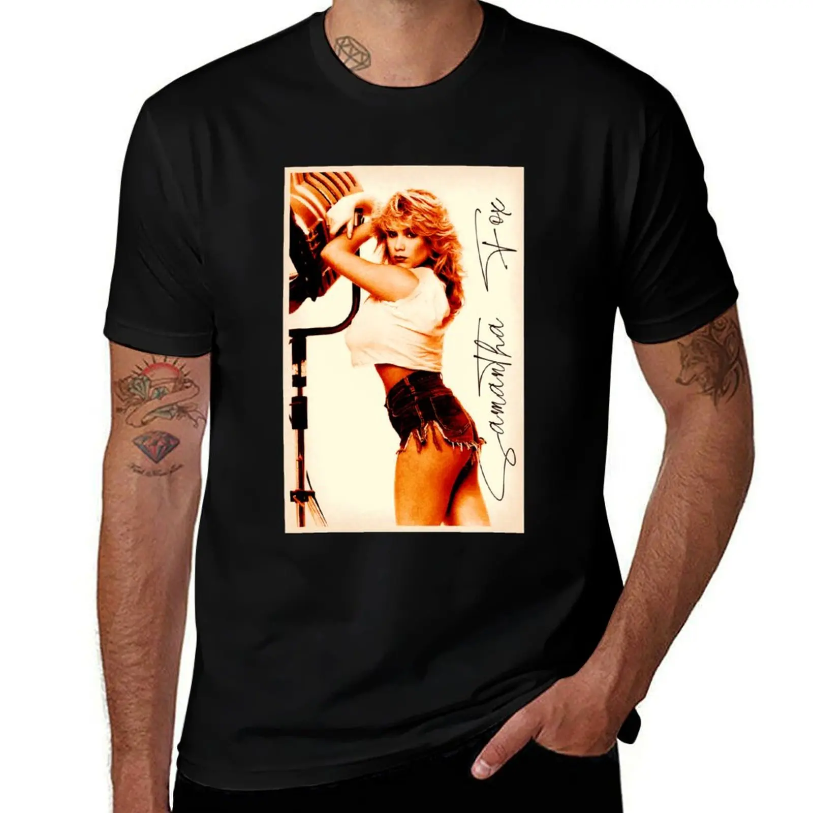 

samantha fox 80s 90 design de mode rétro T-Shirt man t shirt heavy cotton t shirts with prints T-Shirt