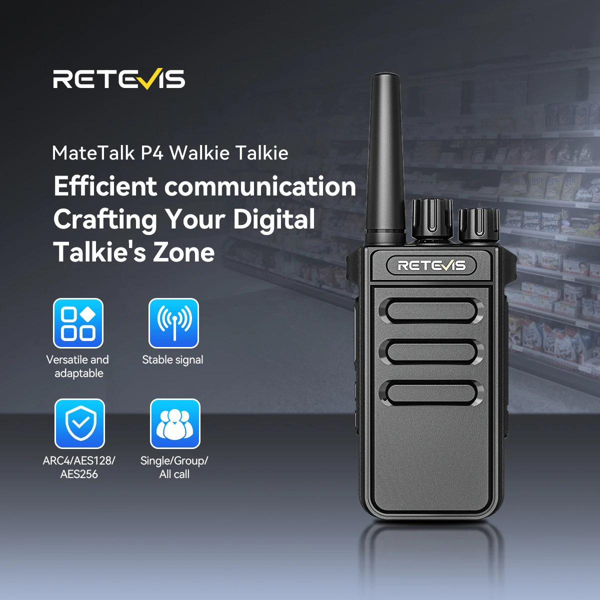 

Retevis P4 P64 walkie talkie UHF DMR two way radio Emergency Communication Type-C Radio for Camping Ham Radio Digital Portable
