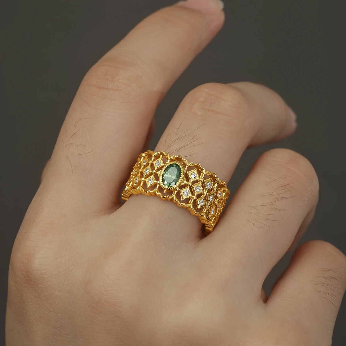 

NEO CARAT S925 Серебристо-зеленое Dan-образное женское кольцо с муассанитом и кружевом 0,5 карата, модное специальное стильное кольцо