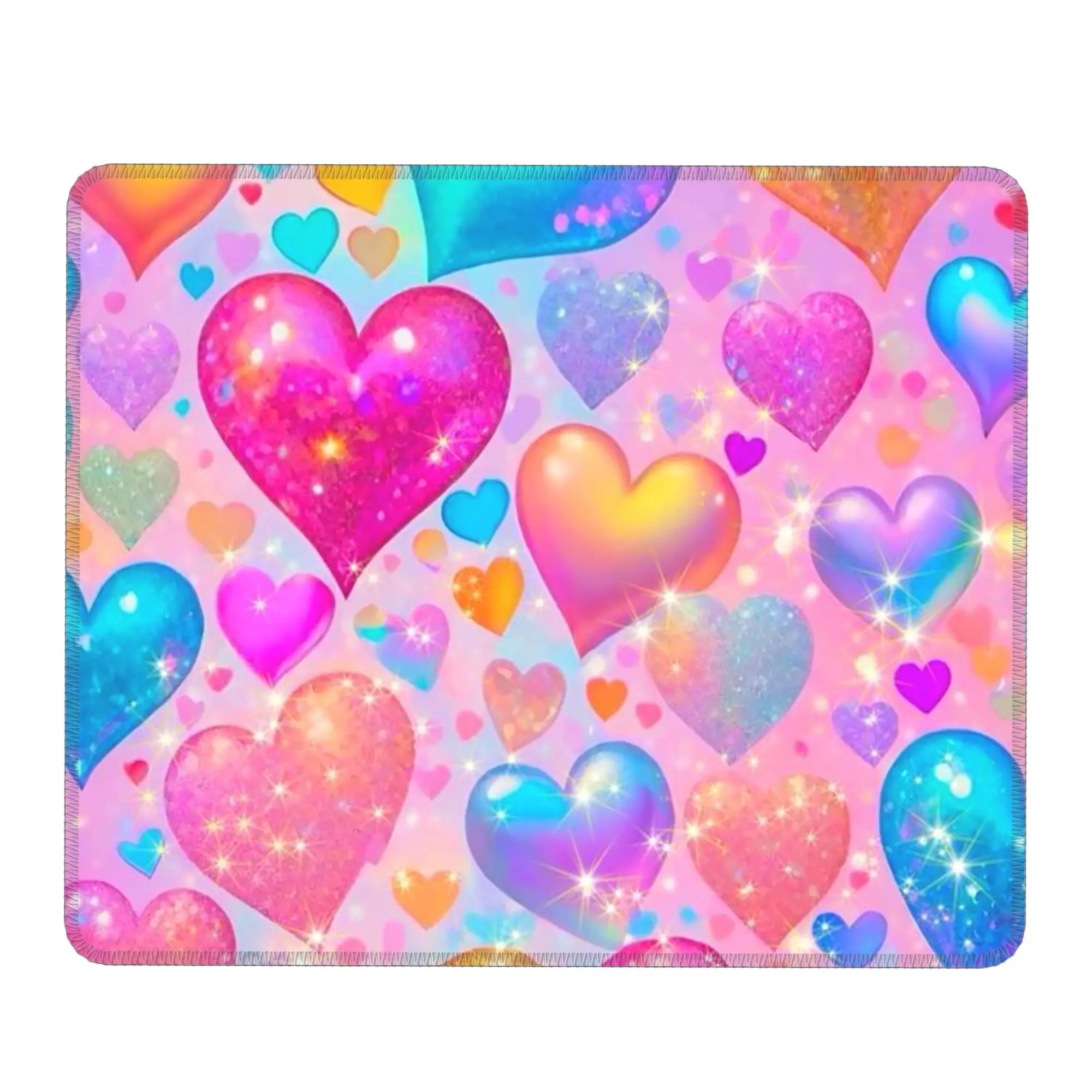 Beautiful Colorful Glitter Hearts Mouse Pad Computer Keyboard Mouse Mat Gamer PC Laptop Desk Mat Office Table Mats