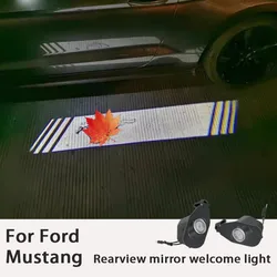 Suitable for 15-24 Ford Mustang rear view mirror welcome light projection light Mustang door floor light modification decoration