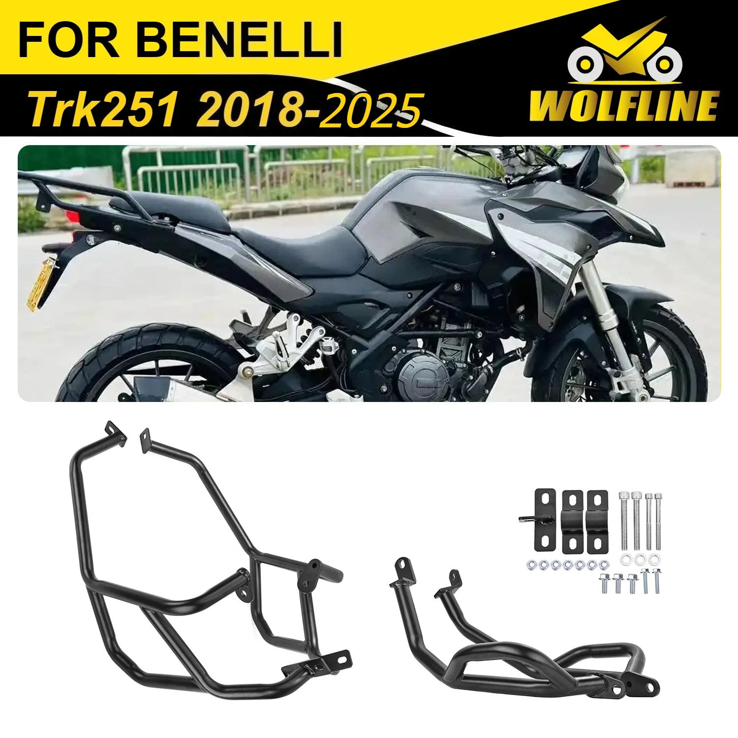 

WOLFLINE for Trk251 Upper Engine Bumper for Benelli Trk251 BJ250 Upper Crash Bars Motorcycles Fame Protector Bumper 2018-2025