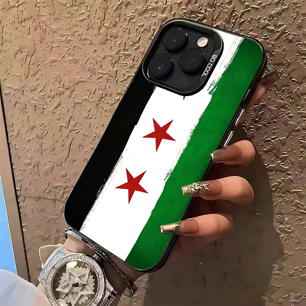 Syrian Revolution Flag Phone Case For iPhone 11 12 13 14 15 16 Pro Max XS XR X 7 8 Plus Mini SE Shockproof Bumper Fundas