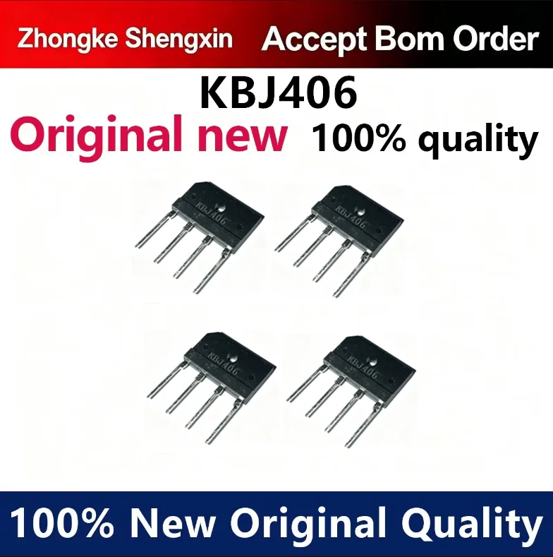 （5pcs-100pcs）Rectification bridge stack KBJ406 universal KBJ4J KBJ4JV LCD full bridge 4A600V brand new