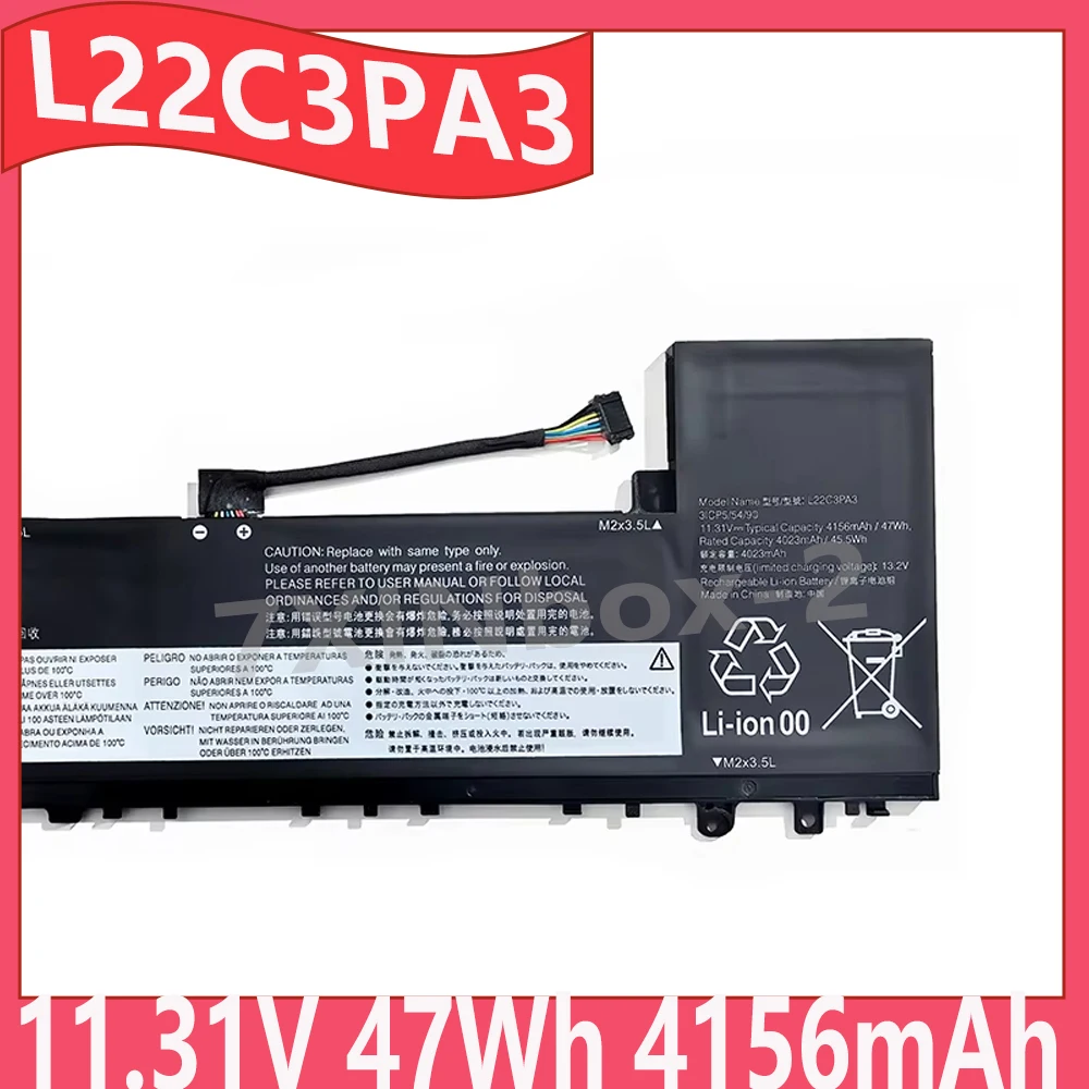 L22C3PA3 11.31V 47Wh 4156mAh Laptop Battery For Lenovo Xiaoxin 16 IRL8 14 IRL8 IAH8 ABR8 2023 Series L22M3PA3 free tools