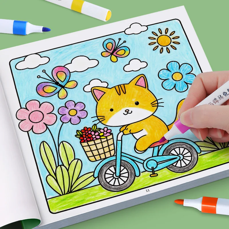 Healing Beginner Coloring Book Animal Theme Stress Relieving Graffiti Exercise Book Adult Stress Relieving Activity Book