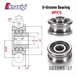 4PCS SG15 5X17X8MM U-shaped Precision Double Volleyball Bearing Belt Screws With Grooves