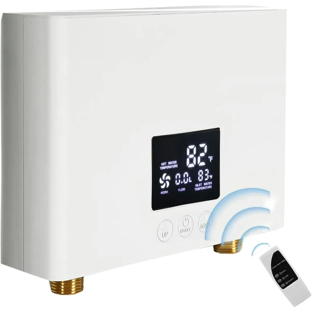 

Mini Electric Tankless Water Heater 3000W 110V Constant Temperature Instant Hot Water Heater with Remote Control Digital Display