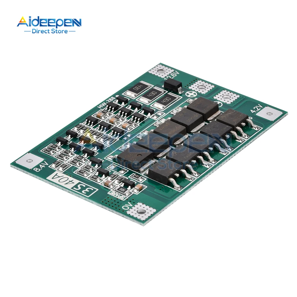 Placa da proteção do carregador da bateria do lítio, 18650 BMS broca o motor, aumenta o equilíbrio, 3S, 4S, 25A, 40A, 60A, 11.1V, 12.6V, 14.8V, 16.8V