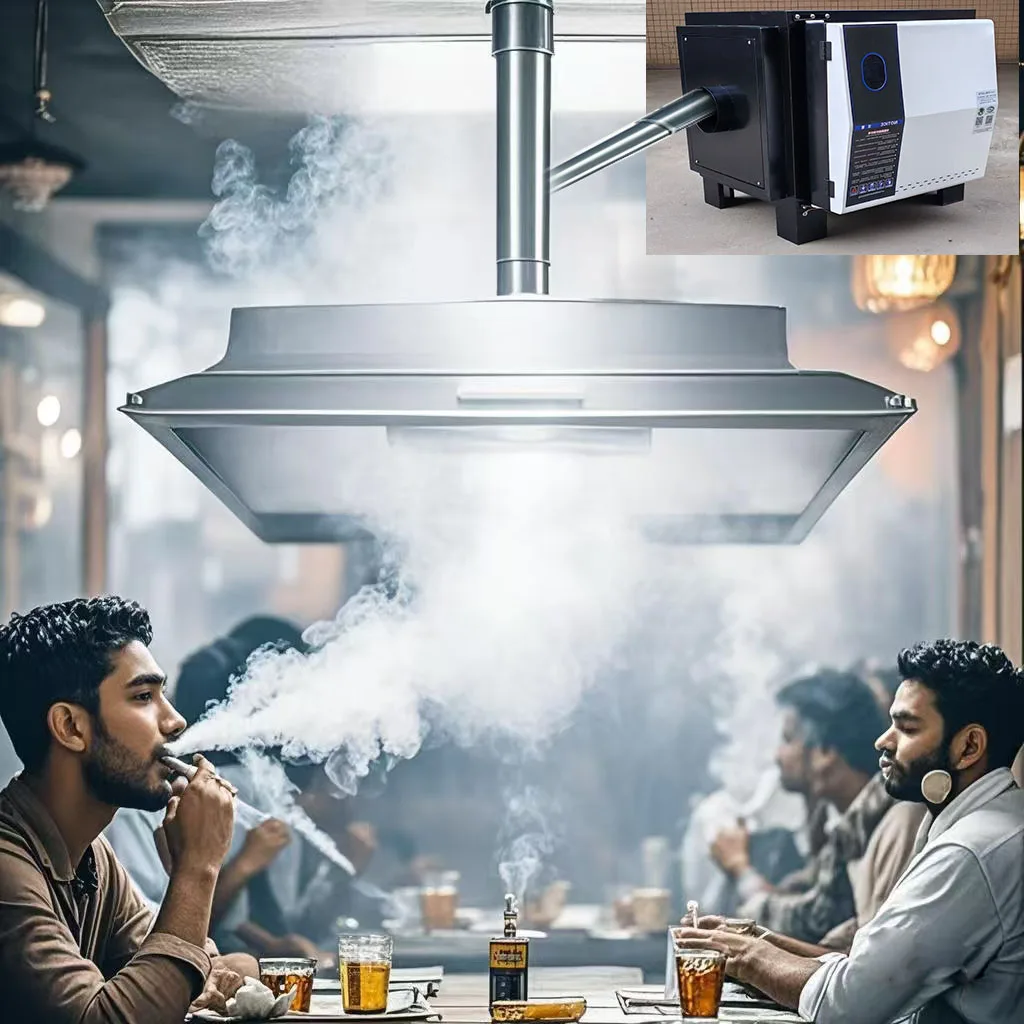 

High-efficiency smoke filter electrostatic precipitator for restaurants that smoke hookahs