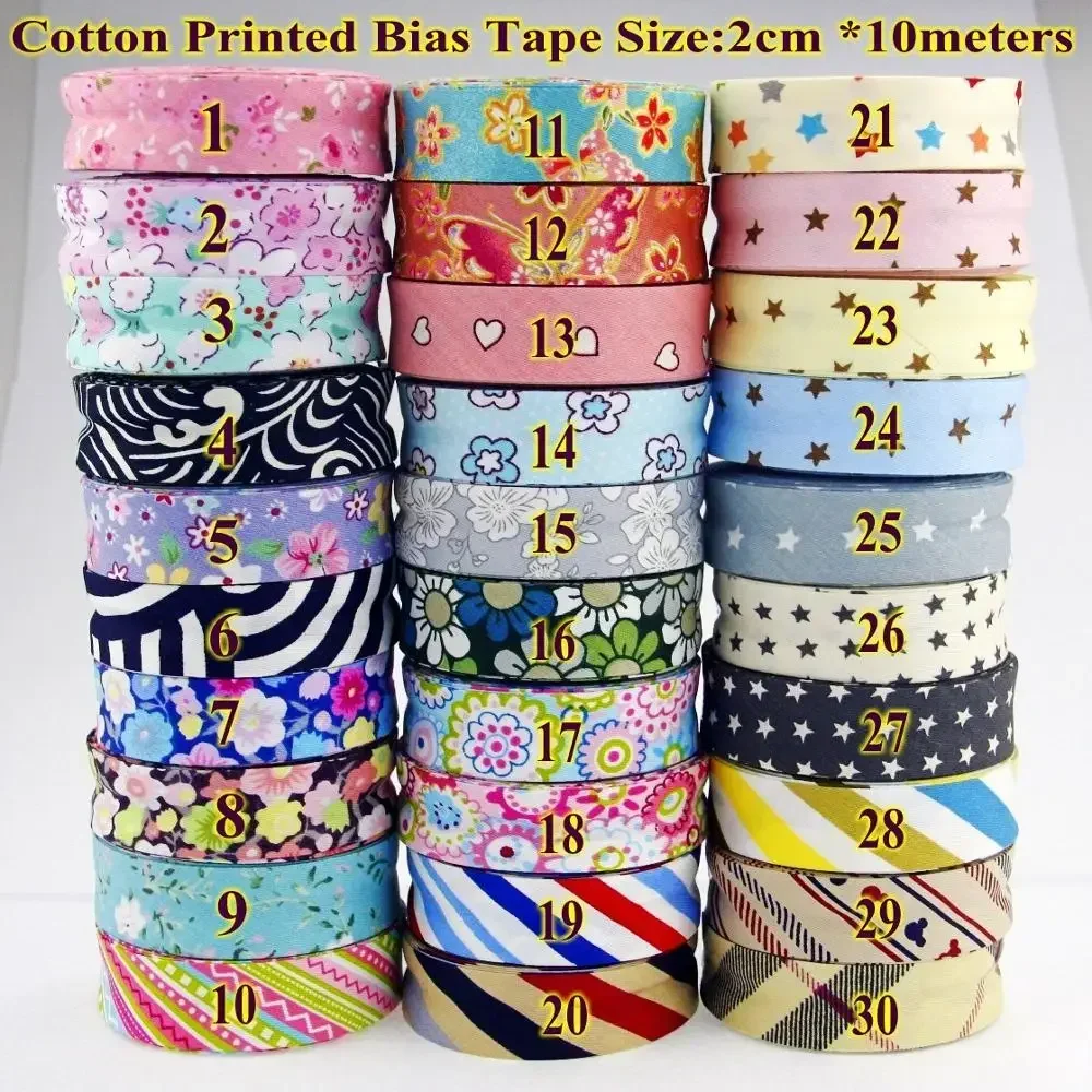 100% Cotton Bias Tape Printed, Size: 20mm,3/4