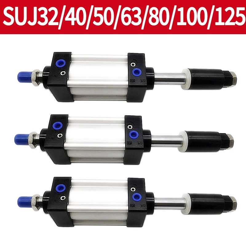 

Standard Air Pneumatic Cylinder SUJ32/40/50/63/80/100mm Bore Double Acting 0-300mm Stroke Adjustable Air Cylinder