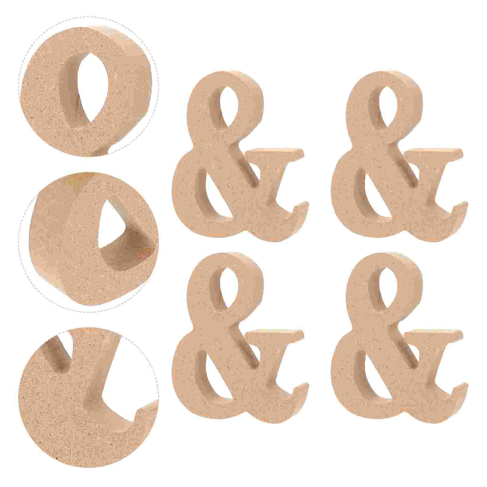 

4 Pcs English Ornaments Wear-resistant Decor Party Number Supply Decorative Craft Wood Table