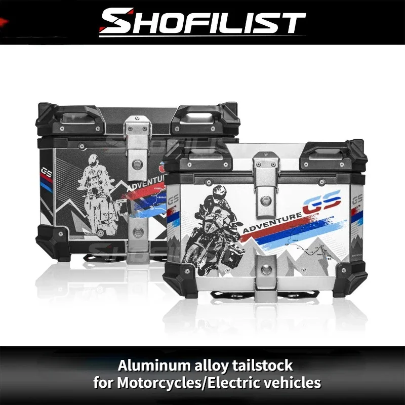 Large Aluminum Alloy Trunk Motorcycle Universal Aluminum Trunk Electric Vehicle Storage Box Large Capacity Luggage Compartment