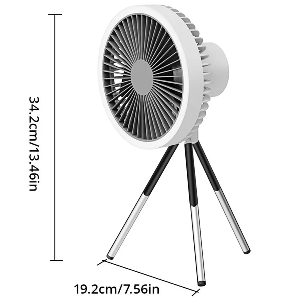 Portable LED Light Tripod Stand Desktop Fan Camping Fan USB Rechargeable Multi-functional Fan In/Outdoor Camping Ceiling Fan