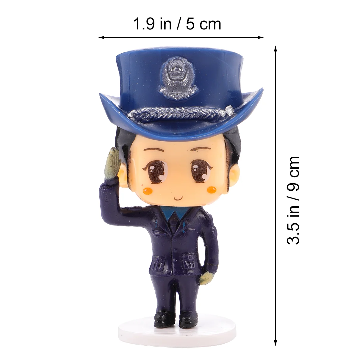 4 Pcs Police Flower Ornament Cake Toppers Party Supplies Decorate Figure Toys Cartoon Figurine Decorations Multiple Use