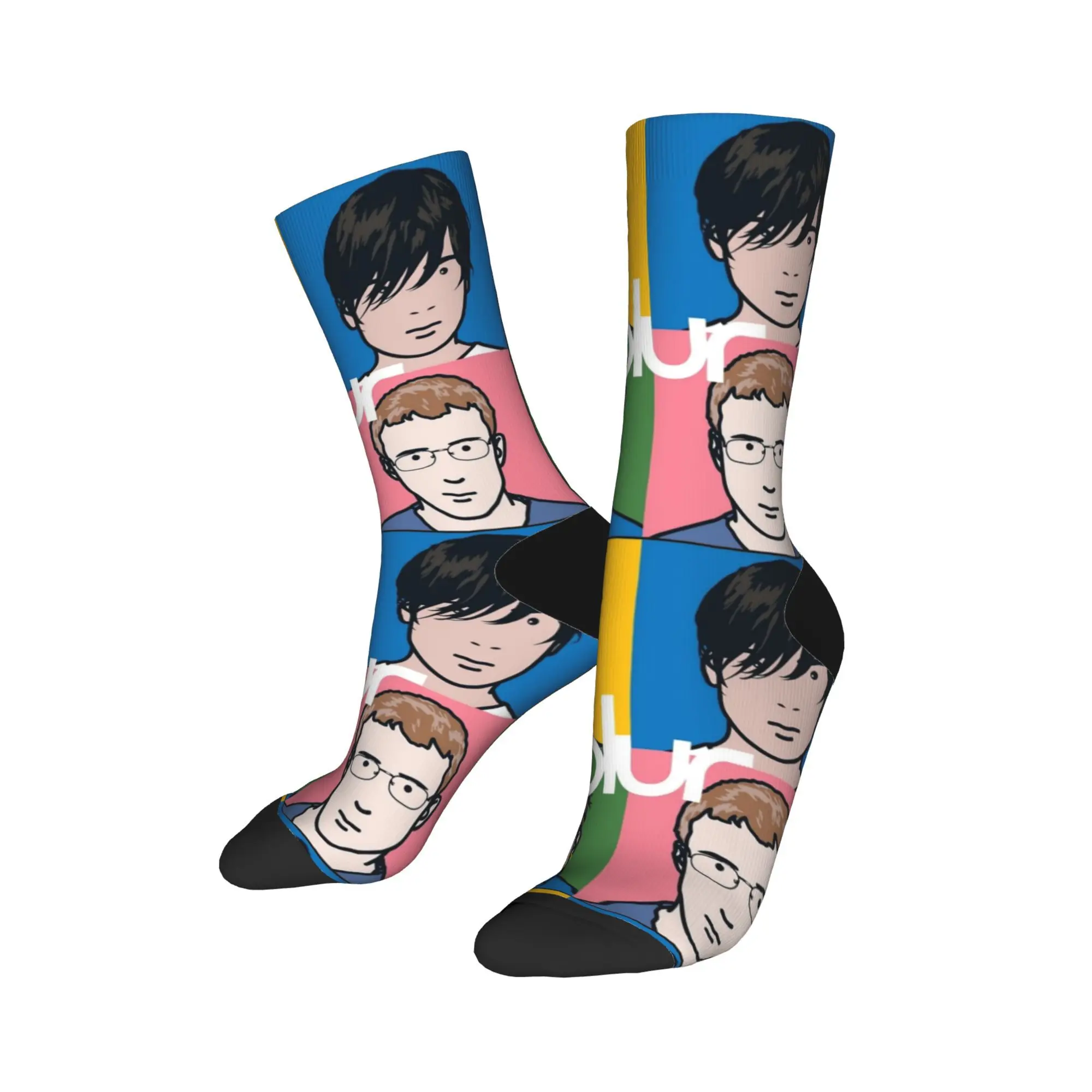 

Autumn Winter Harajuku Women Men Blur Band Socks Non-slip Middle Tube Socks