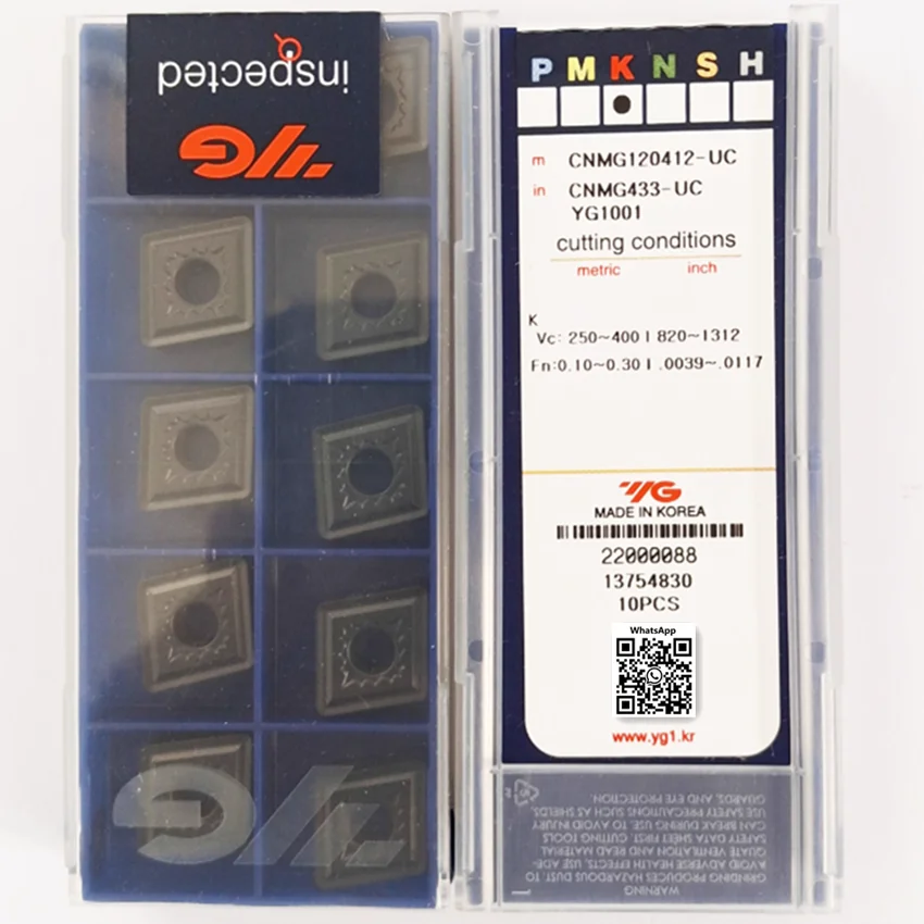 Imagem -05 - Inserções Originais do Carboneto yg Inserção Giratória do Cnc Ferramentas do Cortador do Torno Cnmg120404-uc Yg1001 Cnmg120408-uc Yg1001 Cnmg120412-uc Yg1001