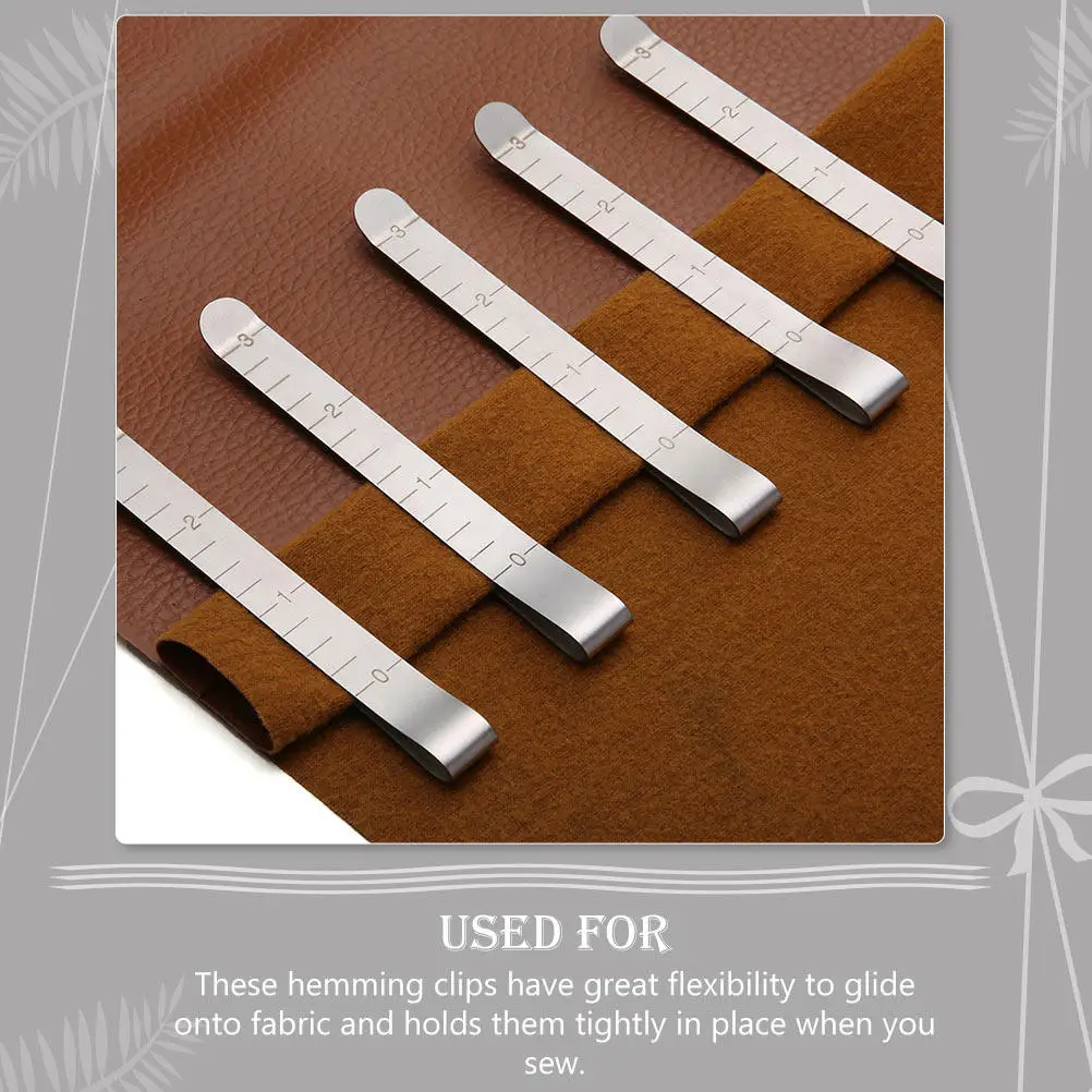 

10 шт. зажимов для подгибки ткани, металлические швейные зажимы, измерительная линейка для шитья и квилтинга, инструменты для обвязки ткани, металлическая измерительная линейка