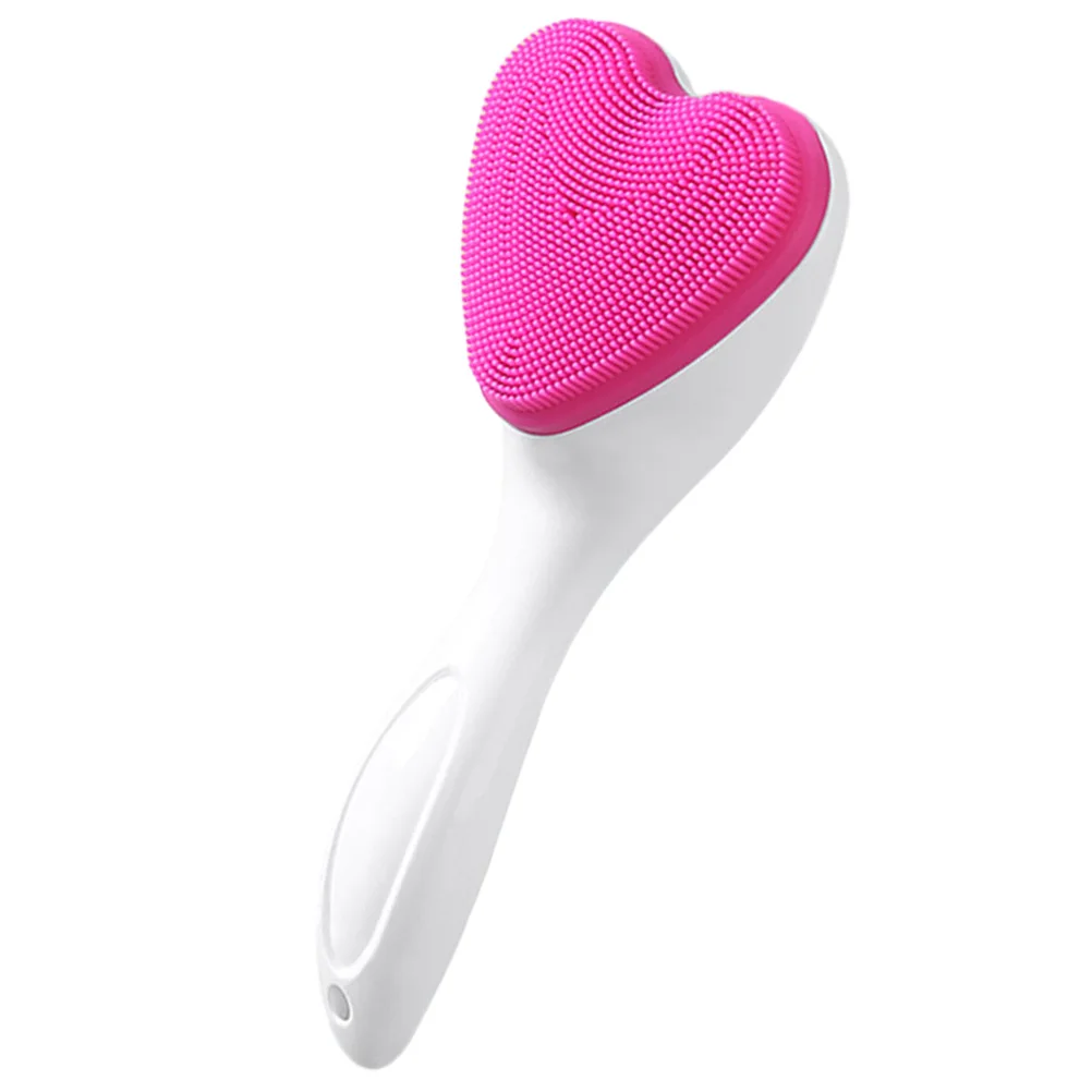 

Cute Heart Shape Manual Silicone Facial Cleansing Brush Face Washing Tool For Women Deep Cleaning Exfoliator Scrubber Bright