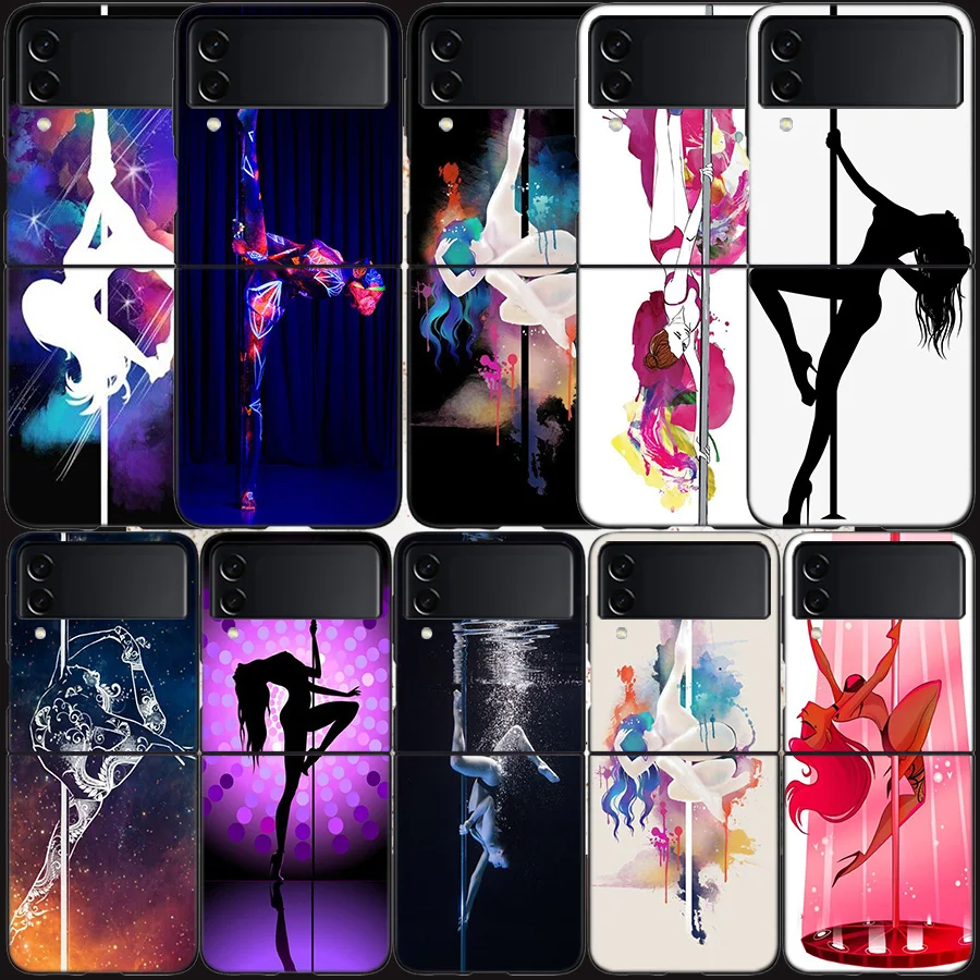 Pole Dancer Dancing Case for Samsung Galaxy Z Flip 6 Flip 5 4 3 5G Black Cell Phone Cover Samsung Z Flip 5 5G Luxury PC Shell