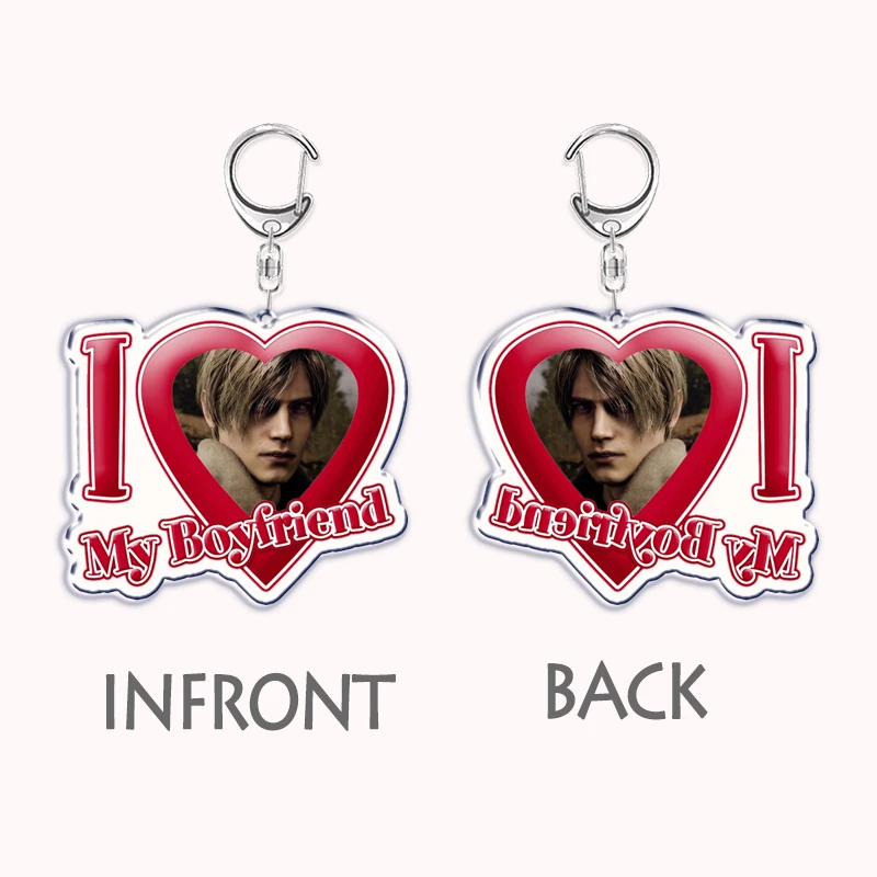 I Love My Boyfriend Girlfriend Heart Acrylic Key Chain Pendant Bf Gf Couple Key Ring Keychains for Bag Pendant Custom Lover Gift
