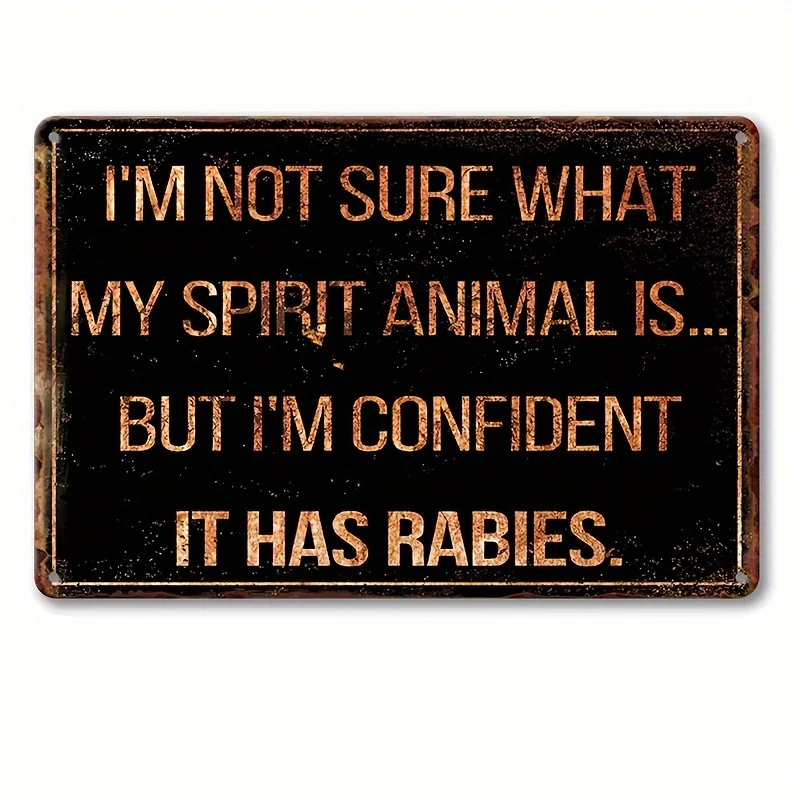 Room Decor 1pc Humorous Vintage Metal Sign, 7.87x11.81inch Iron Wall Art, 