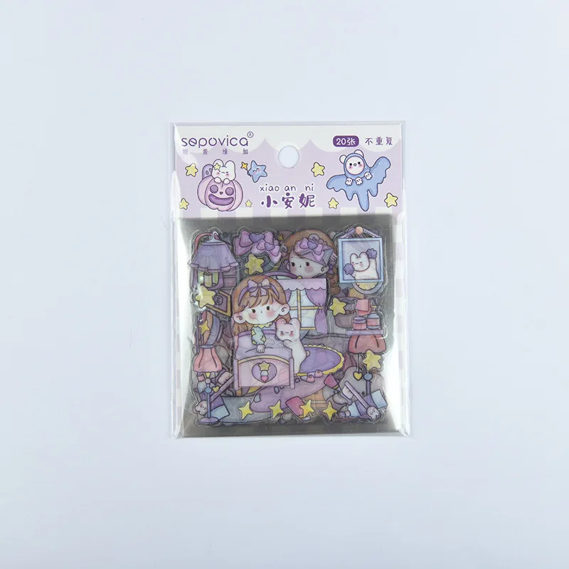 20Pcs Sticker Set Cartoon Meisje Huisdier Decoratieve Stickers Kawaii Stickers Custom Stickers