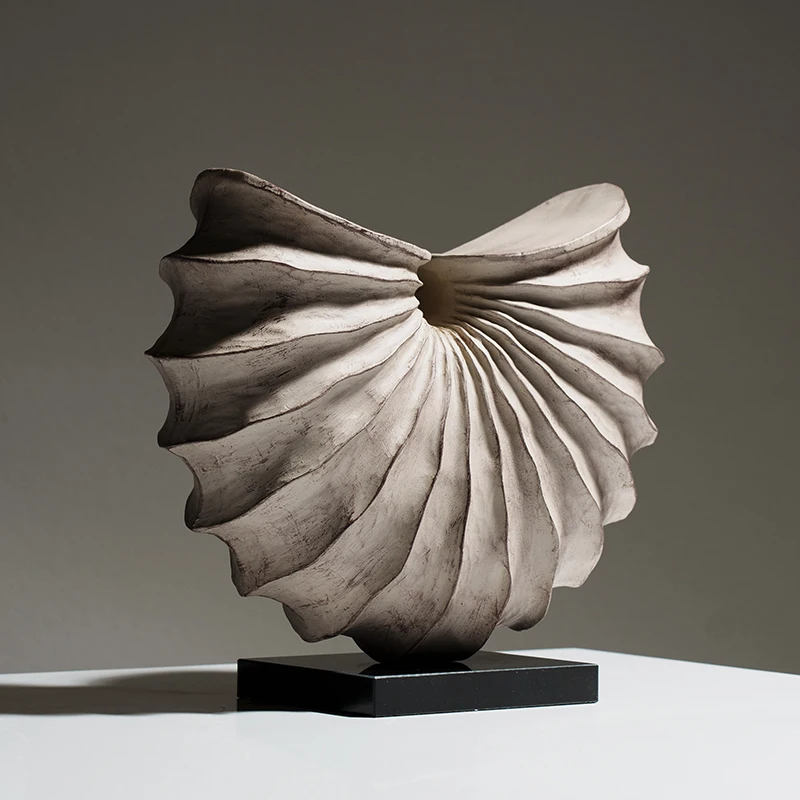 

High sense niche geometric creative conch ornament retro living room wine cabinet porch hotel homestay soft decoration