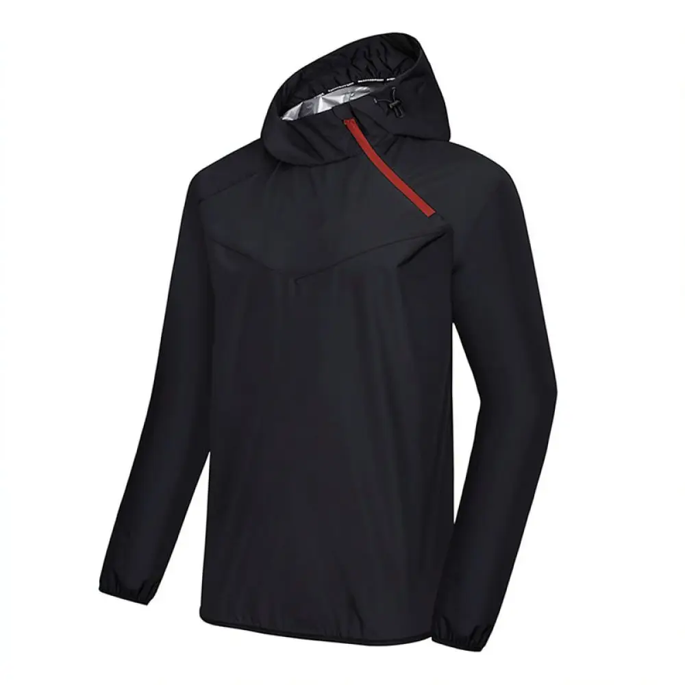Mens Sauna Training Suit Hooded Sportswear Lightweight Fitness Running Exercise Workout Gym Athletic Tracksuit Set