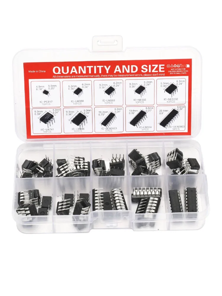 85PCS 10-Piece IC NE555 LM324 Integrated Circuit Chip Kit DIP Single-Precision Timer