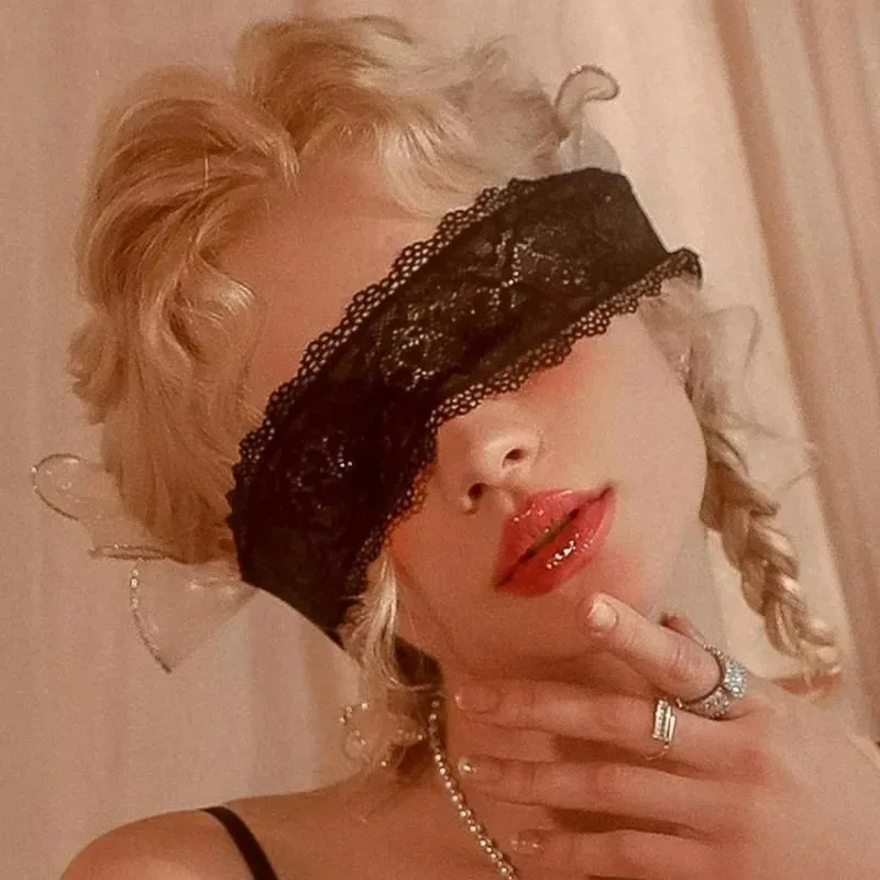 여성용 레이스 블랙 속이 비치는 눈가리개 패치 코스프레 의상 액세서리 붕대 스트랩 여성 파티 섹시 아이 커버