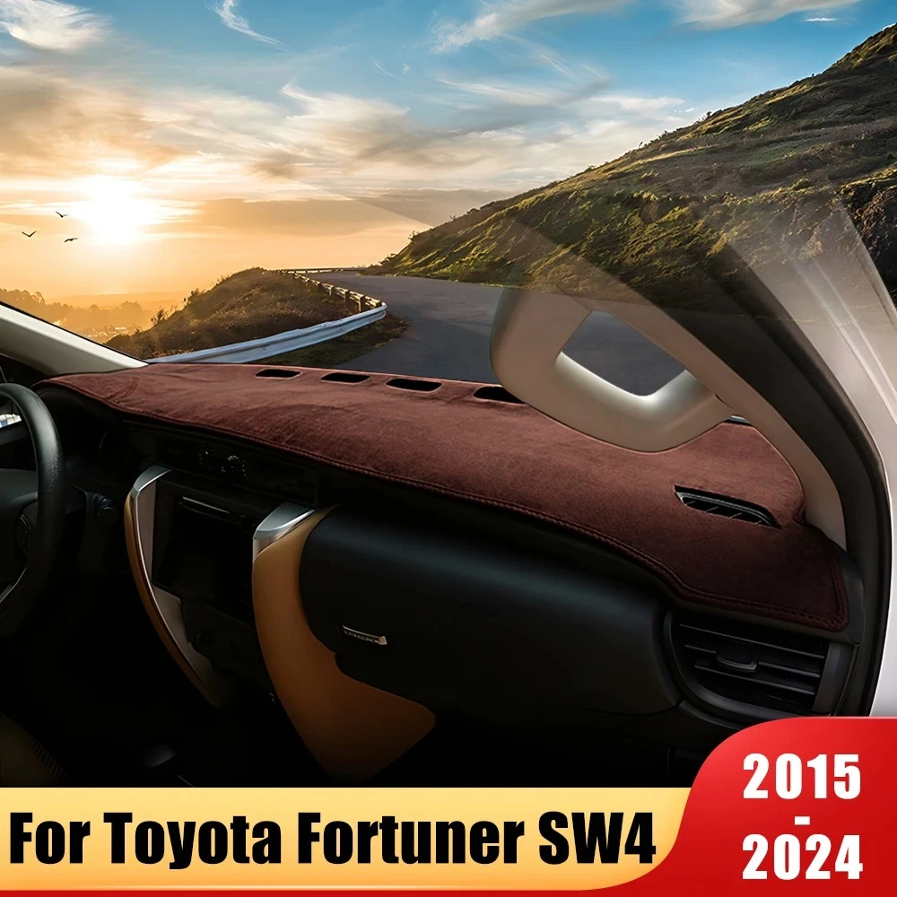 Coche para Toyota Fortuner SW4 AN150 AN160 2015-2020 2021 2022 2023 2024 cubierta para salpicadero alfombrilla Auto tablero parasol alfombras
