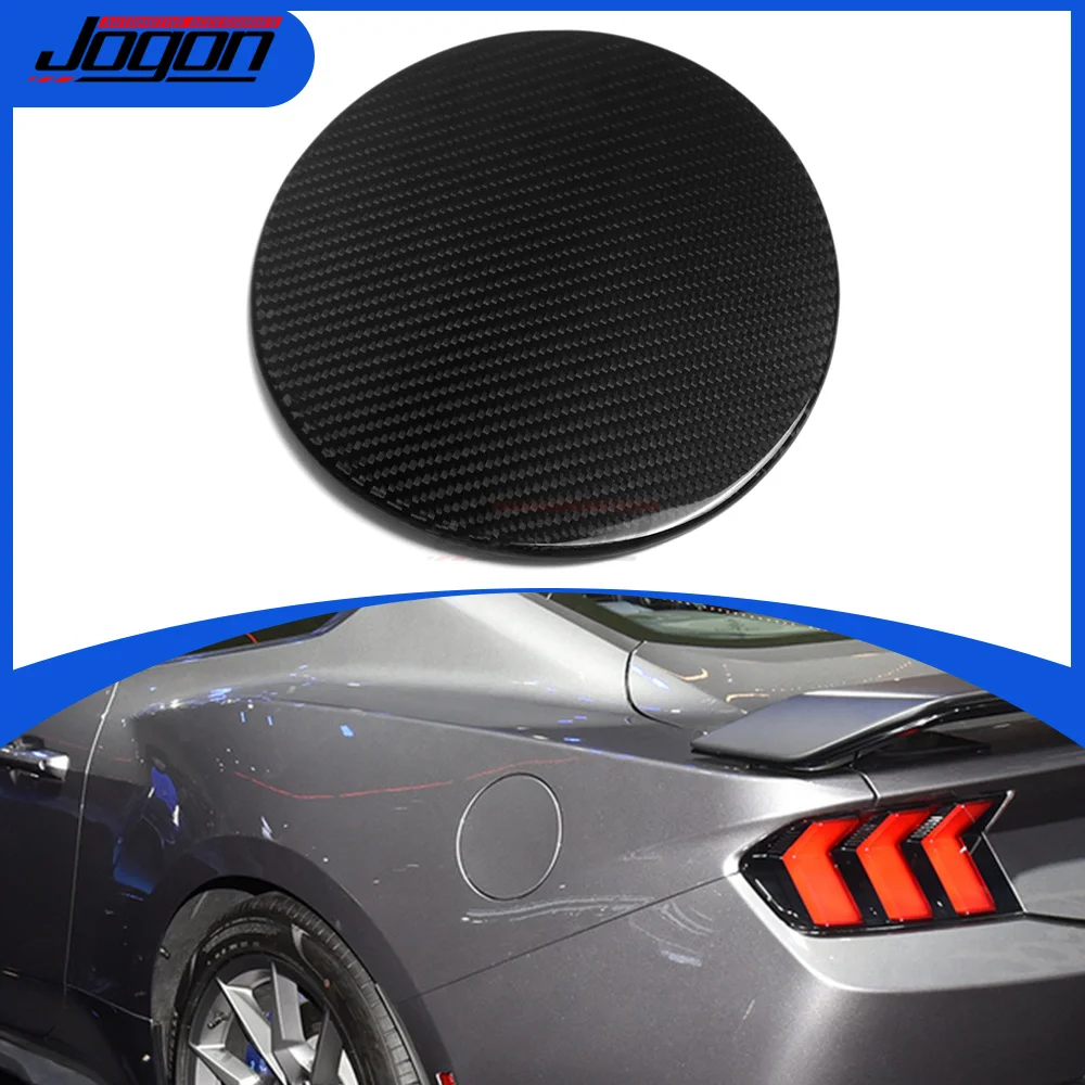 Real Carbon Fiber Fule Tank Cap For Ford Mustang GT EcoBoost Shelby 2024+ Car Exterior Accessories Oil Cover Sticker Trim