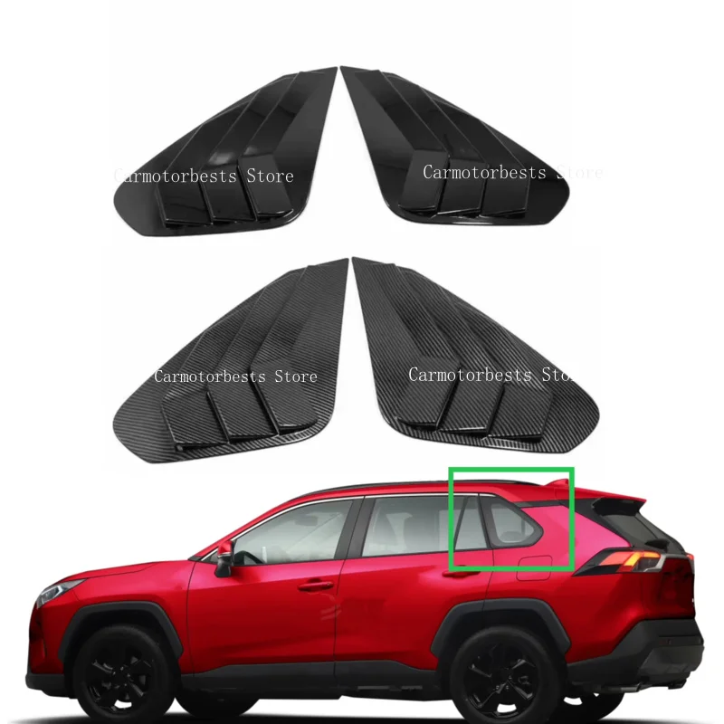 Car Rear Window Louver Shutter Cover Fit For Toyota RAV4 2019 2020 2021 2022 2023 Side Vent Trim Sticker Scoop  Accessories