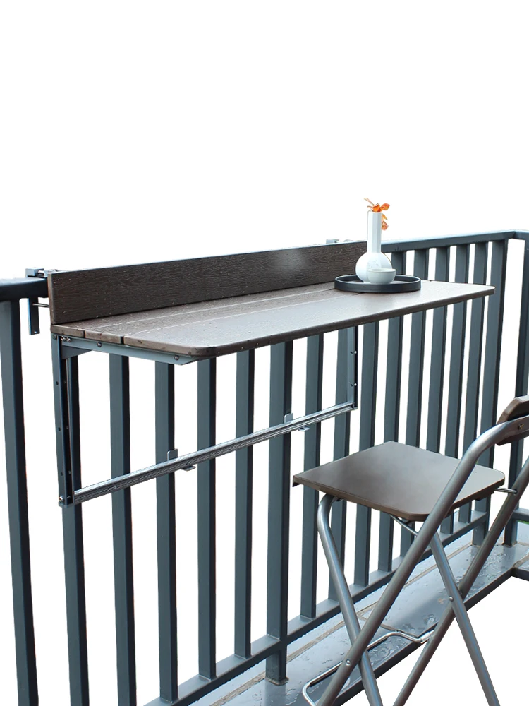 Folding Bar Balcony Railing Hanging Table Hanging Small Apartment Computer Desk Home Small Bar Creative Lifting Desk