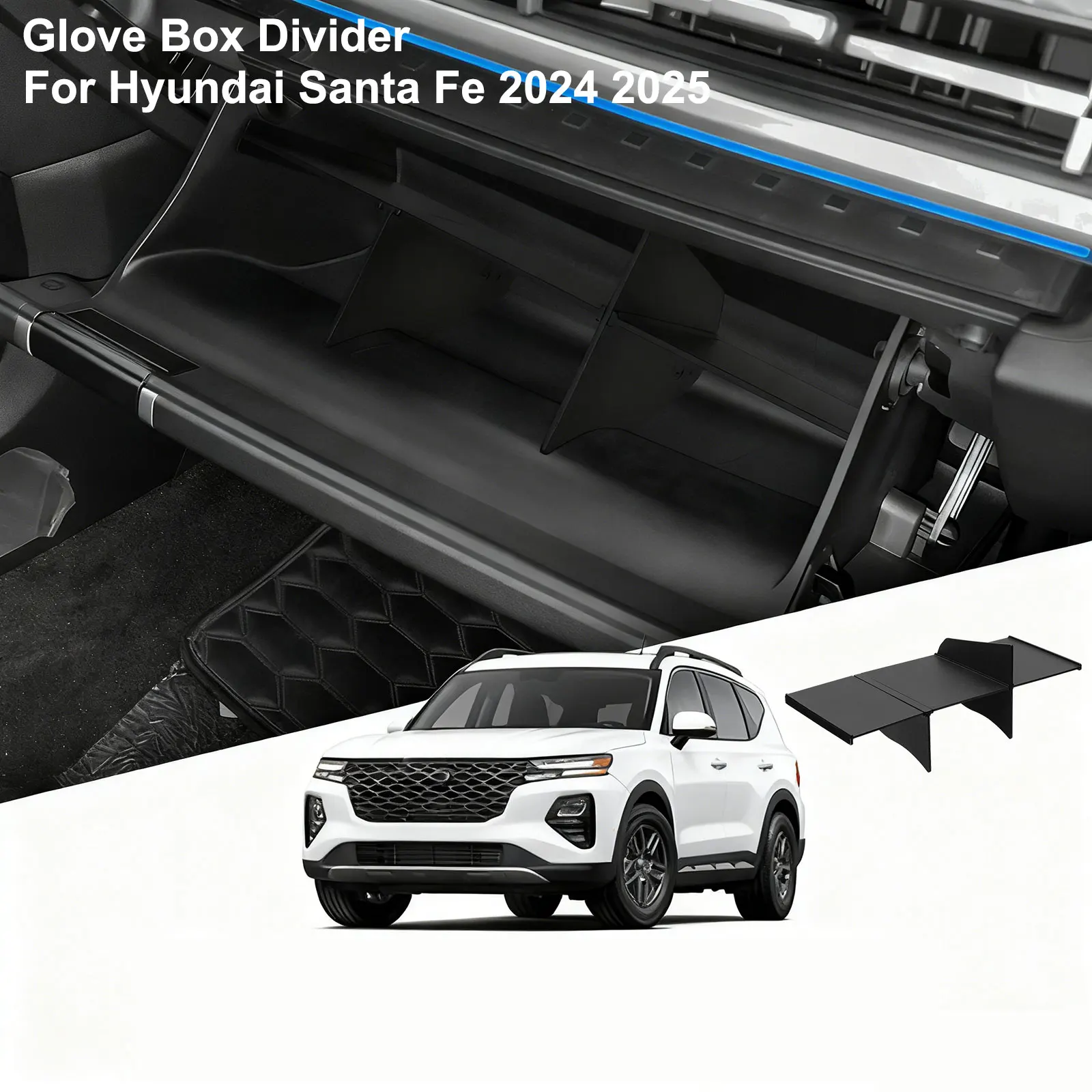 

For Hyundai Santa Fe 2024 2025 Glove Box Divider Storage Tray For Santa Fe Glove Box Combination Partition Car Interior Parts