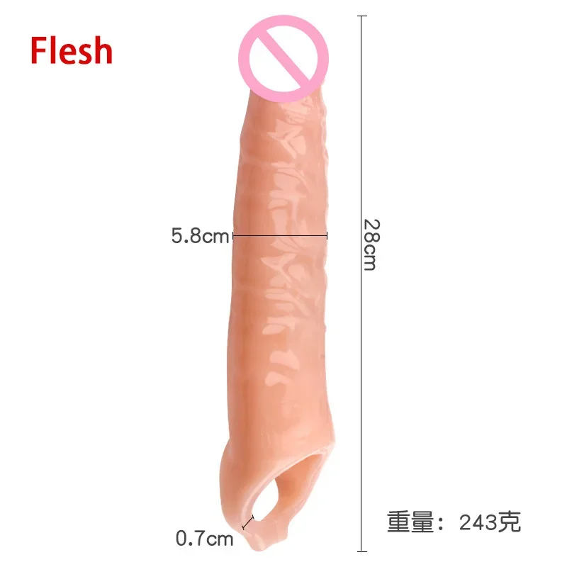 XXL 28cm Penis Sleeve For Men Enlargement Product Extender Slevee Silicon Sex Tool Toys Capa Peniana Dildo Hombre Funda Big Pene