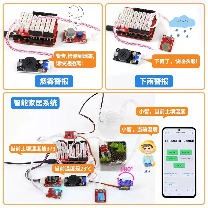 Keyes Mixly STEM Sensor Kit 42pcs Sensors Module Set Graphical Programming Learning Kit for Open Source Board
