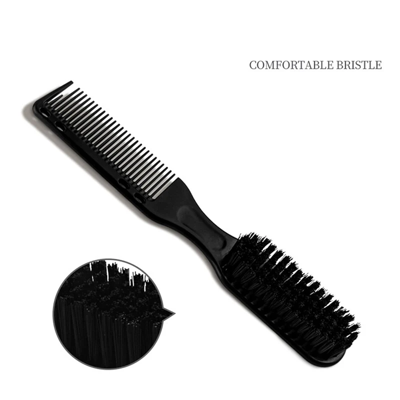 Black Small Beard Styling Brush Logo Professional Shave Beard Brush Barber Vintage Oil Head Shape Carving Cleaning Brush